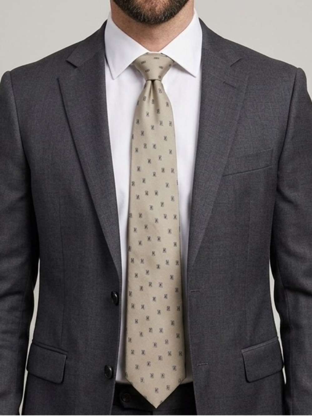 Grey Patterned Tie